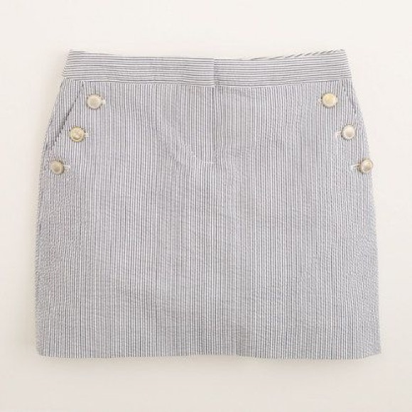 J. Crew Dresses & Skirts - J. Crew factory blue seersucker mini skirt size 6
